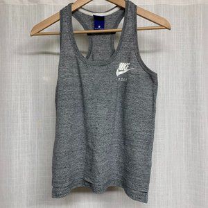 Nike sportswear gym vintage racerback tank-top, marled grey, white logo